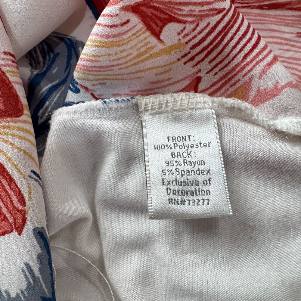 Lauren Conrad Women Sz S Ivory Tank Tunic Floral Print Crochet Neck Sleeveless - Picture 7 of 7